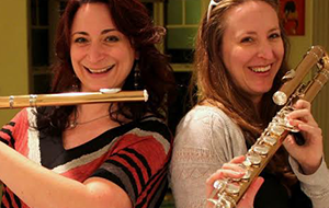 Me and Sarah Kerns modeling our new, beautiful, and powerful low flutes so graciously sponsored by Yamaha