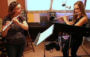 Janelle with a student